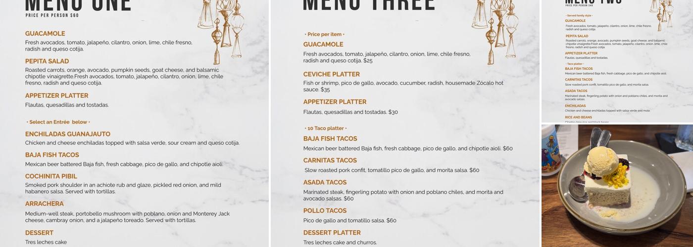 Zócalo Folsom Menu
