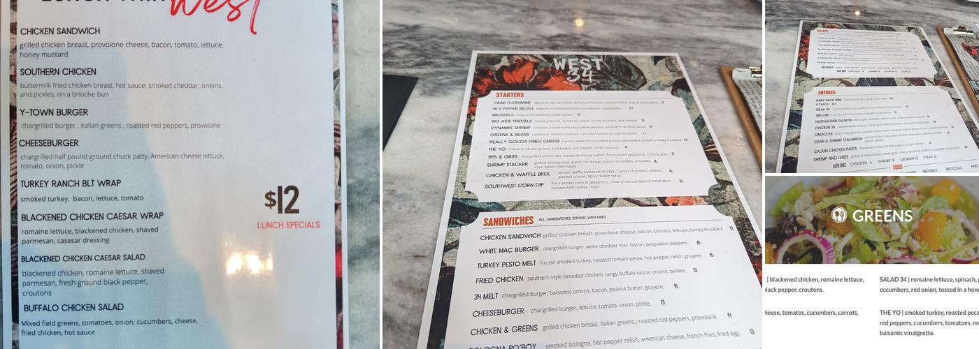 WEST 34 Menu