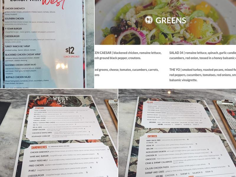 WEST 34 Menu