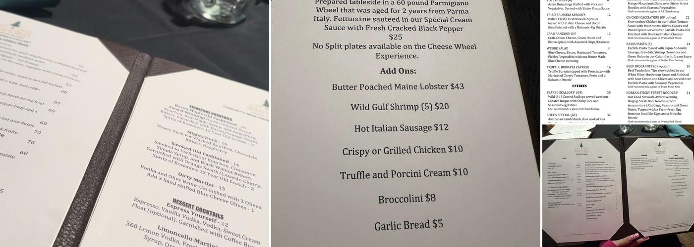 Black Forest Bistro Menu