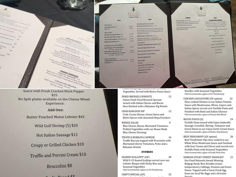 Black Forest Bistro Menu