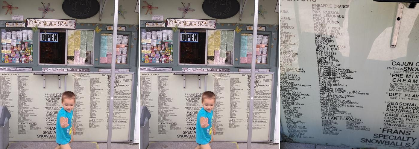 Fran's Snowballs Menu