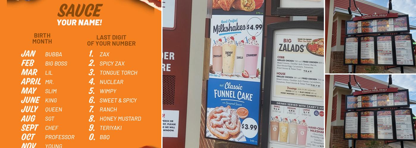 Zaxby's Menu