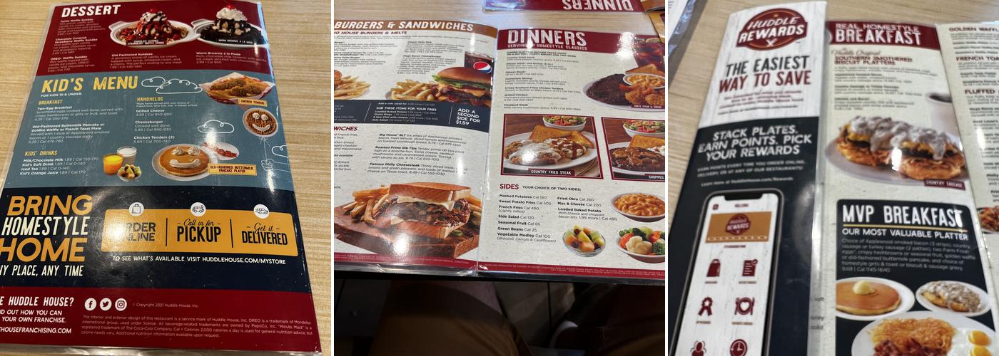 Huddle House Menu