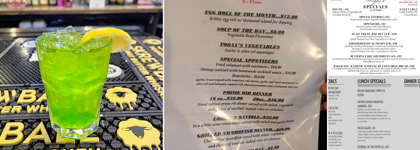 Second Brook Bar & Grill Menu