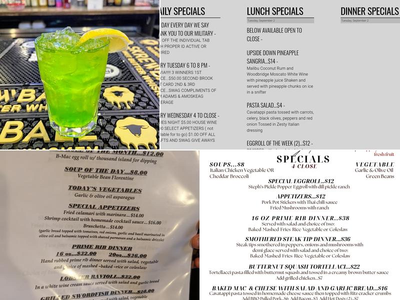 Second Brook Bar & Grill Menu