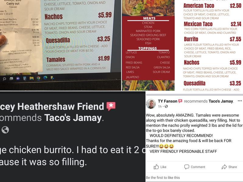Taco's Jamay Menu