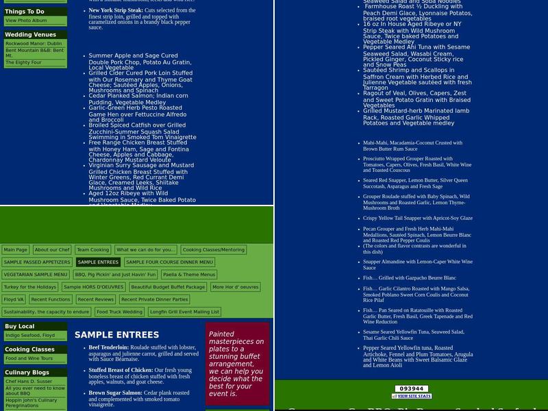 Classic Caterers and Rent-a-Chef Menu