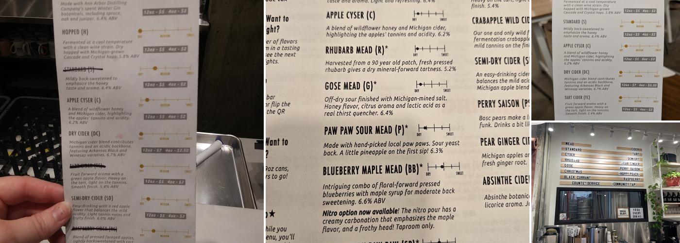 Bløm Mead + Cider Menu