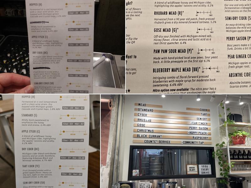 Bløm Mead + Cider Menu