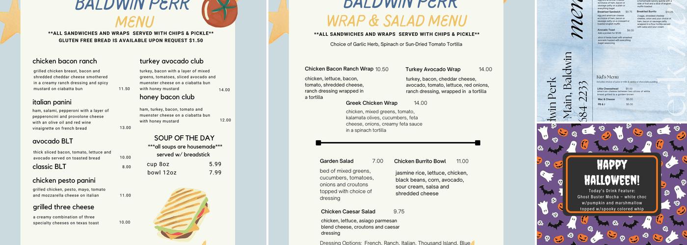 Baldwin Perk LLC Menu