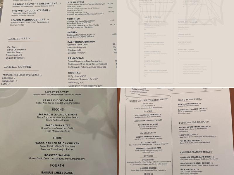 Wit & Wisdom Menu