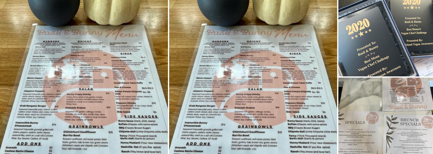 Basil & Bunny Menu