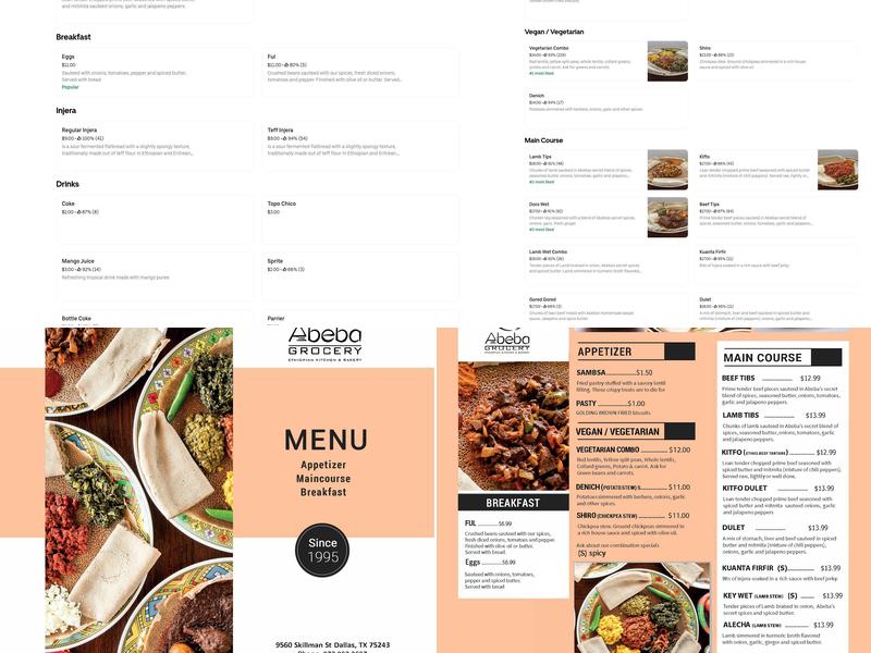 Abeba Grocery Menu