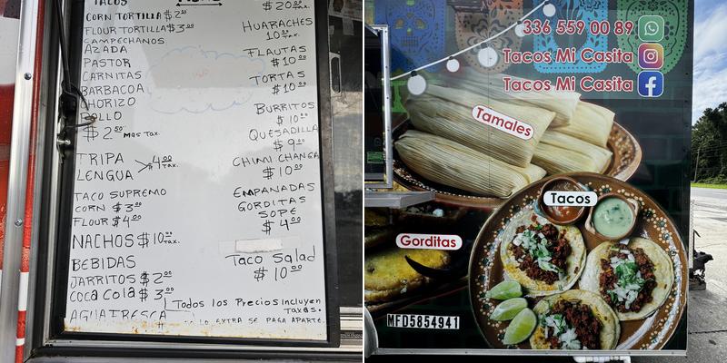 Tacos mi casita Menu