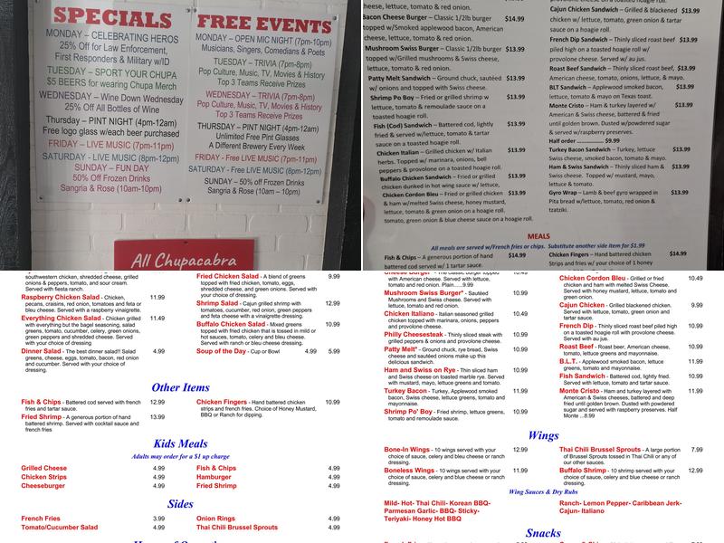 Chupacabra Kitchen Menu