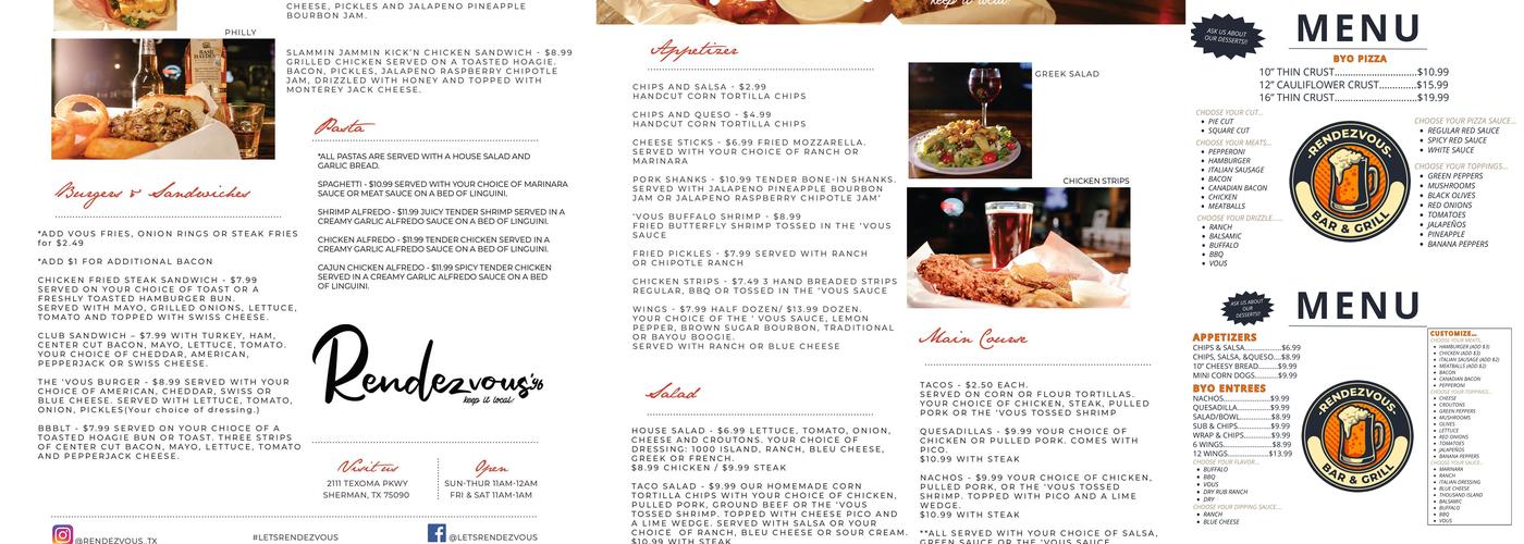 Rendezvous Bar & Grill Menu