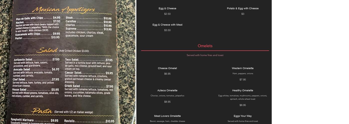 Azteca Pizzeria Menu