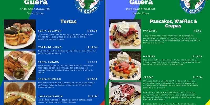 Colores La Guera Menu