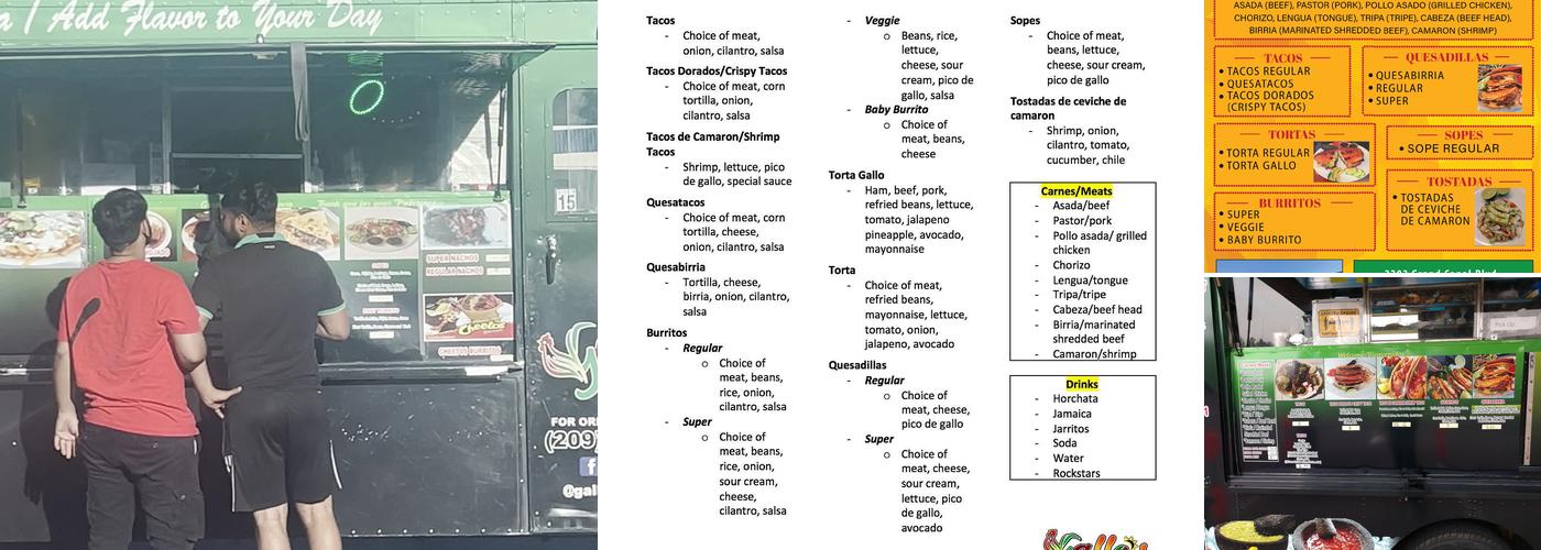 Gallo's Taco Truck Menu