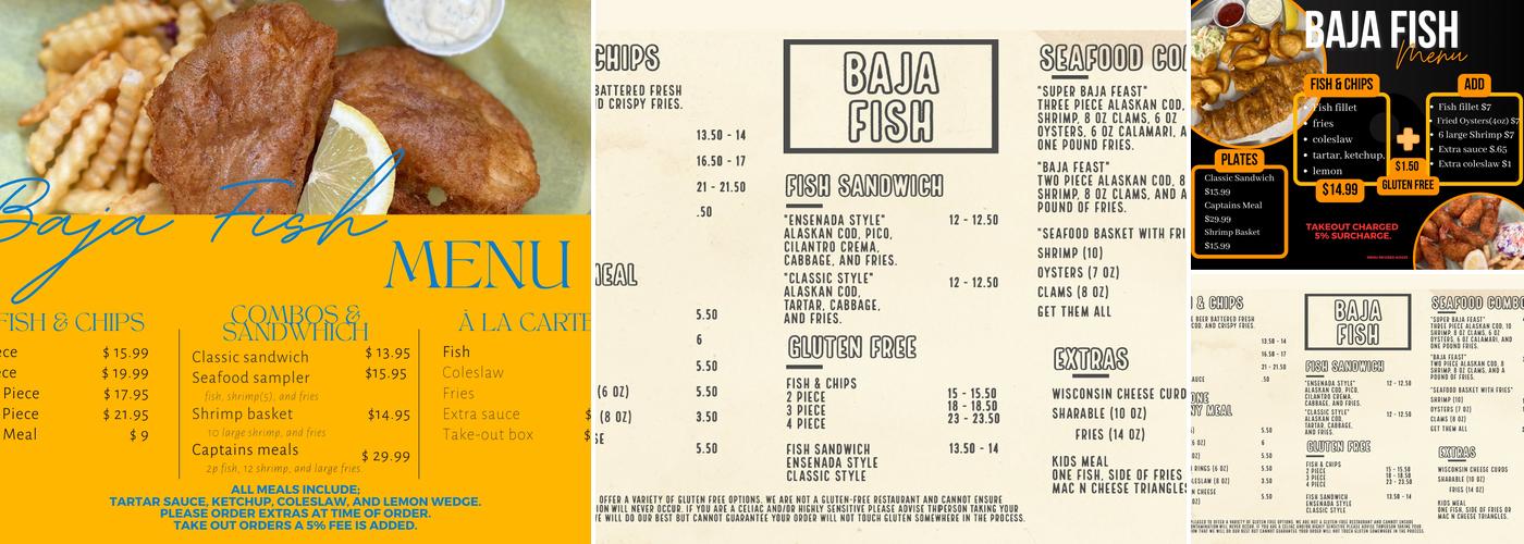 Baja Fish Menu