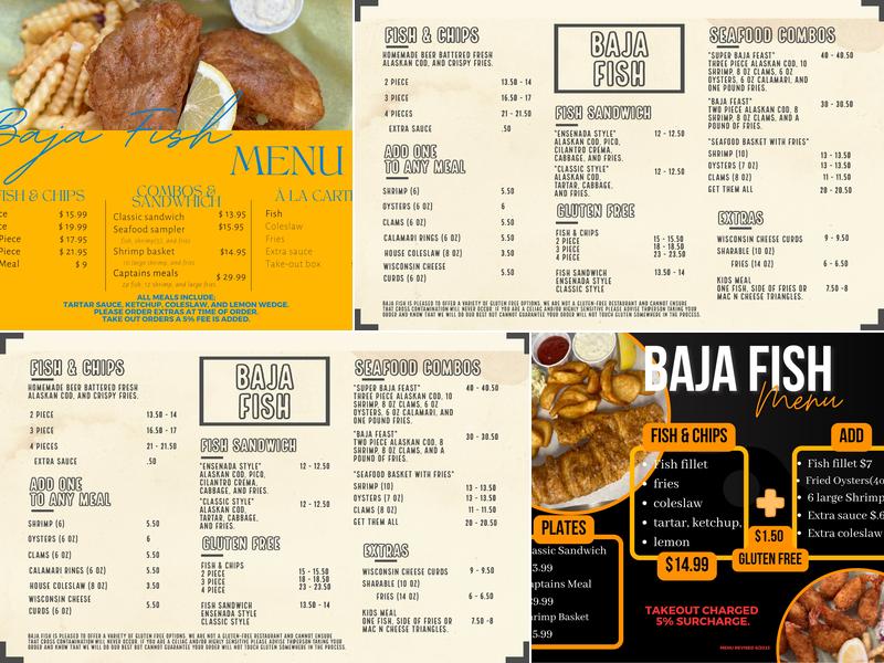Baja Fish Menu