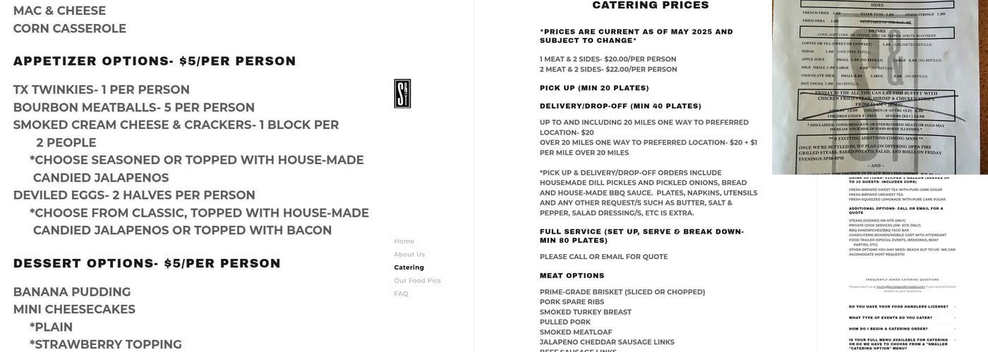 Smoke & Time BBQ Menu