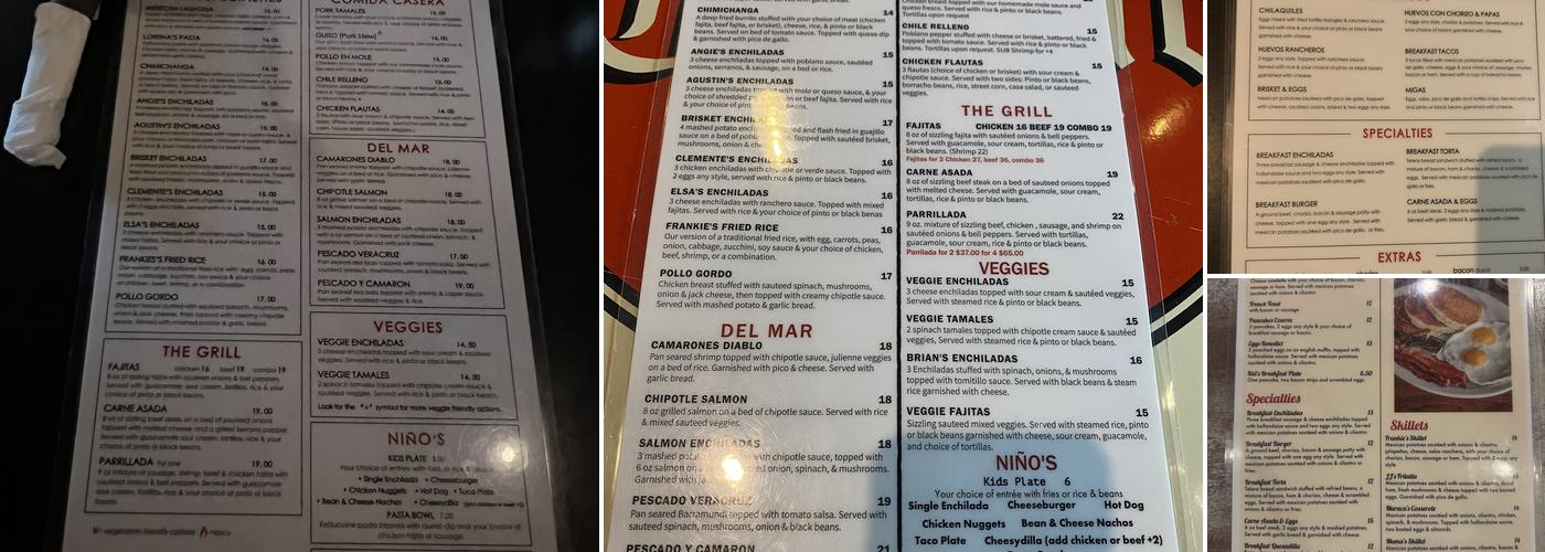 Dos Arroyos Comida Casera Menu