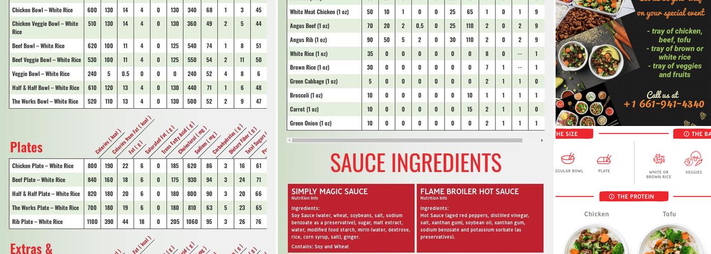 Flame Broiler Menu