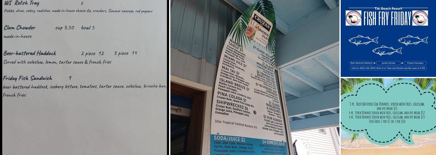 Tiki Beach Resort Menu