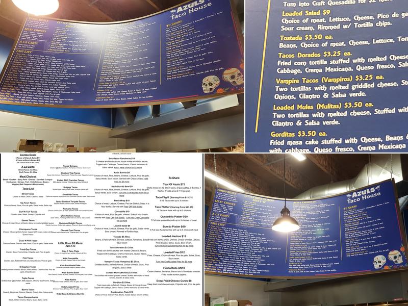 Azuls Taco House Downtown Menu