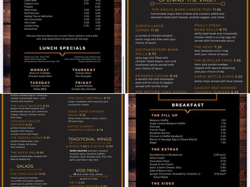 The Vault Menu