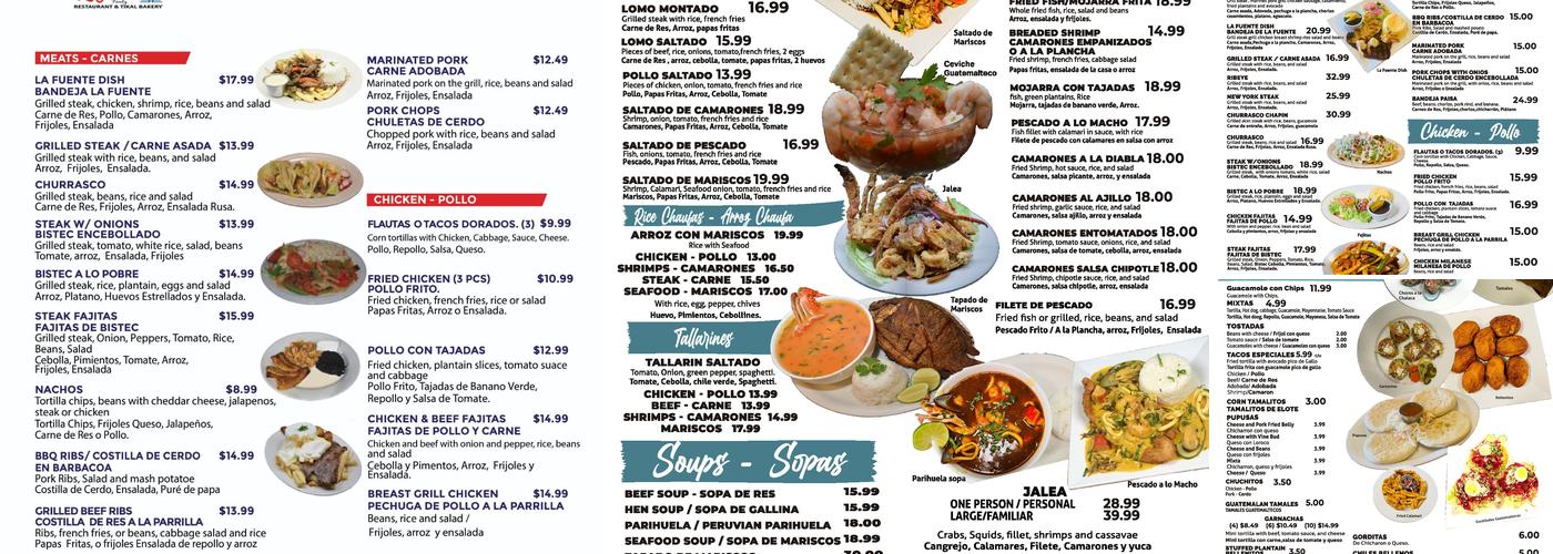 La Fuente Restaurant & Tikal Bakery Menu