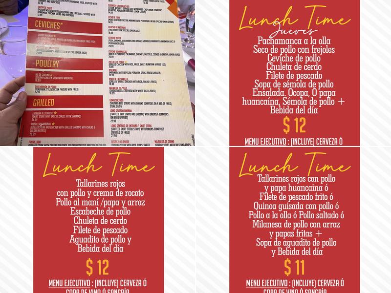 Ananau Peruvian Cuisine Menu