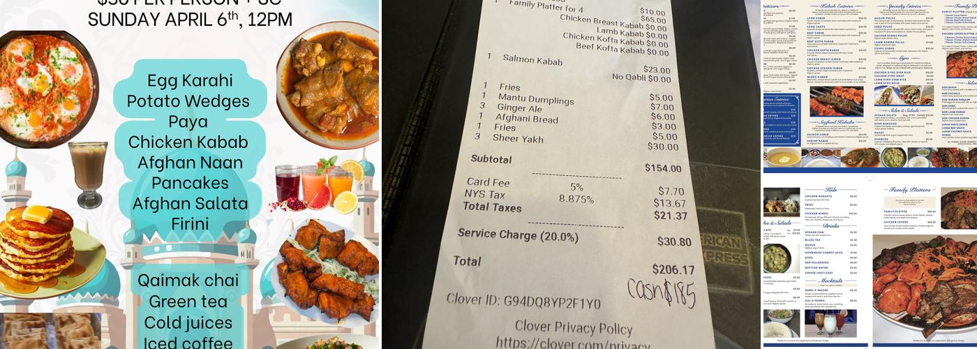 Mazar Kabab - Halal Afghan Cuisine Menu