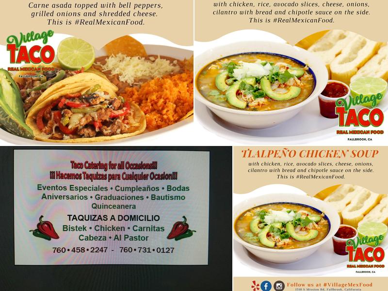 Village Tacos Menu