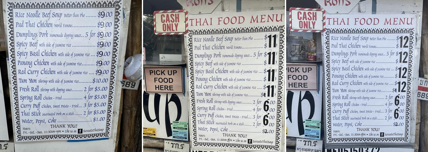 Thai Food To Go Menu