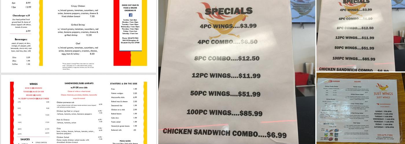 Just Wings Menu