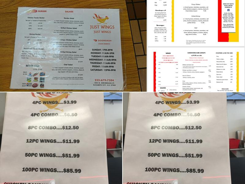 Just Wings Menu