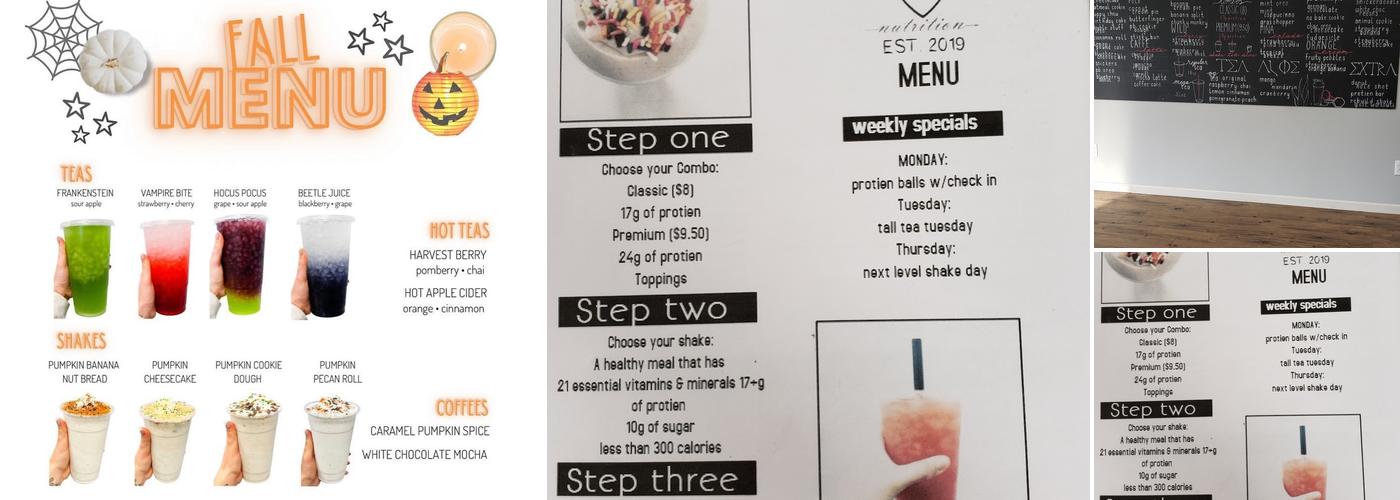 Shield Nutrition Menu