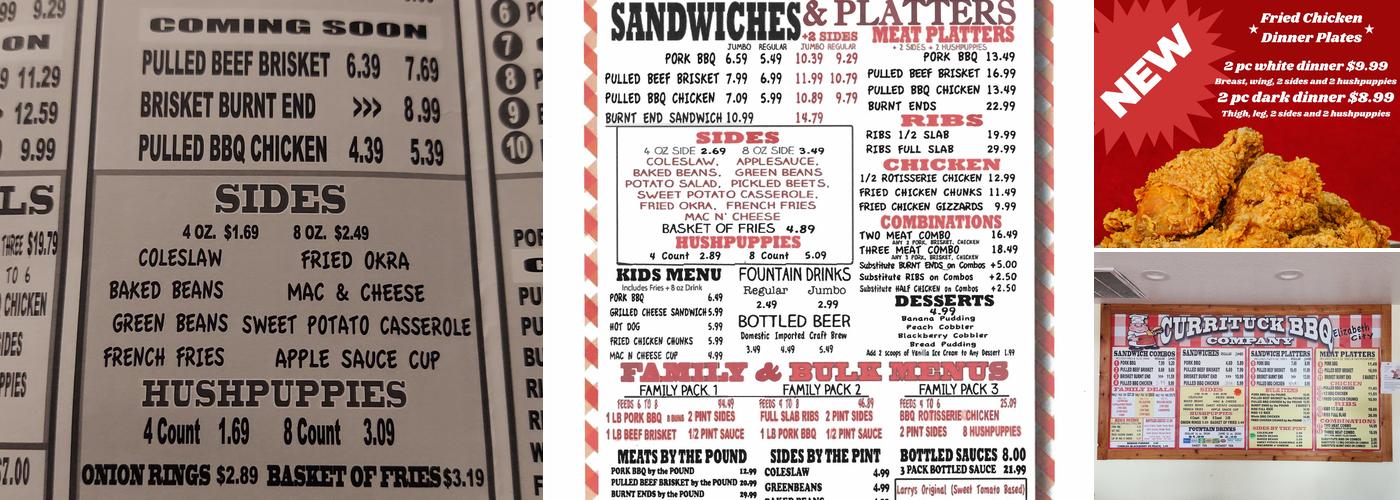 Currituck BBQ II, Elizabeth City Menu