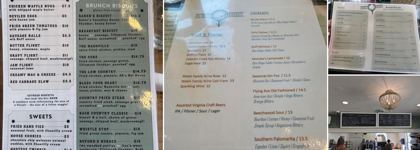 Buford's Biscuits Menu