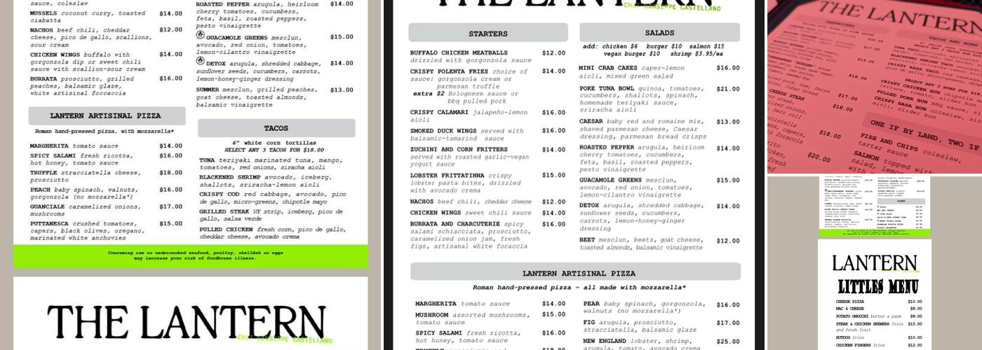 The Lantern Menu