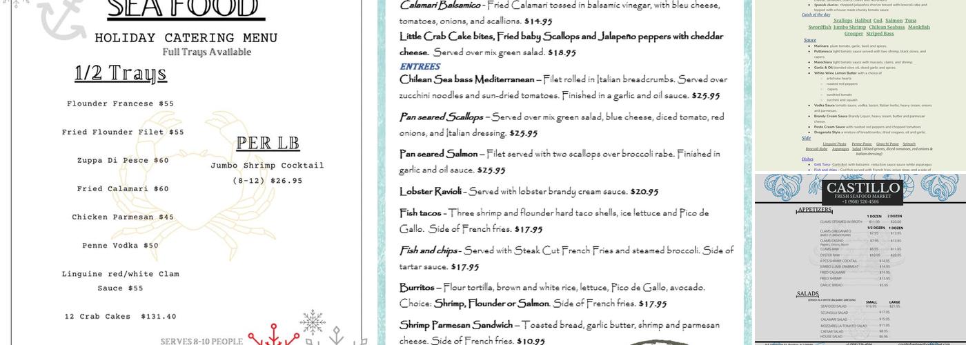 Castillo Fresh Seafood Menu