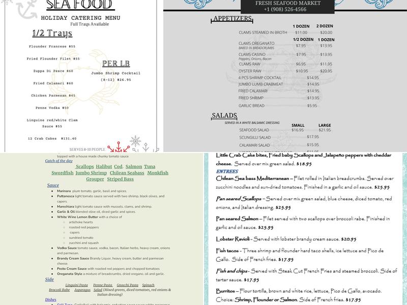 Castillo Fresh Seafood Menu