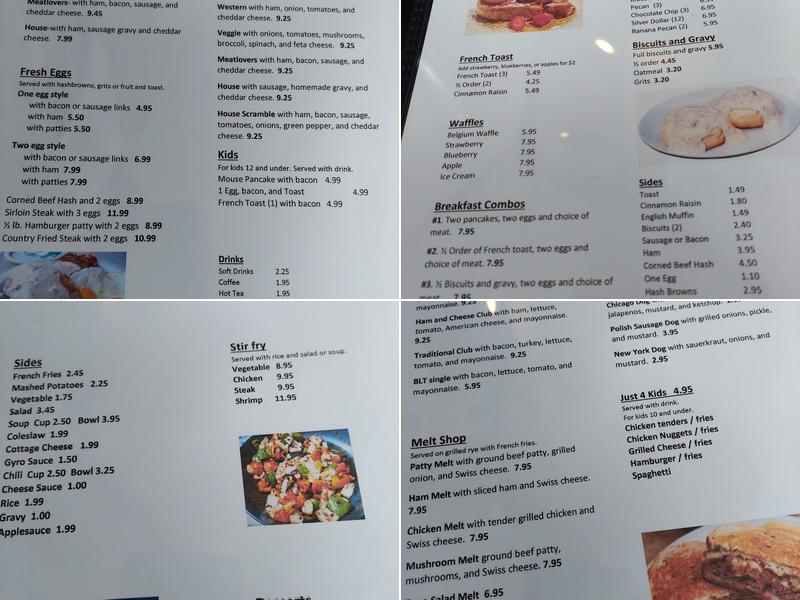 Top O-The Hill Restaurant Menu