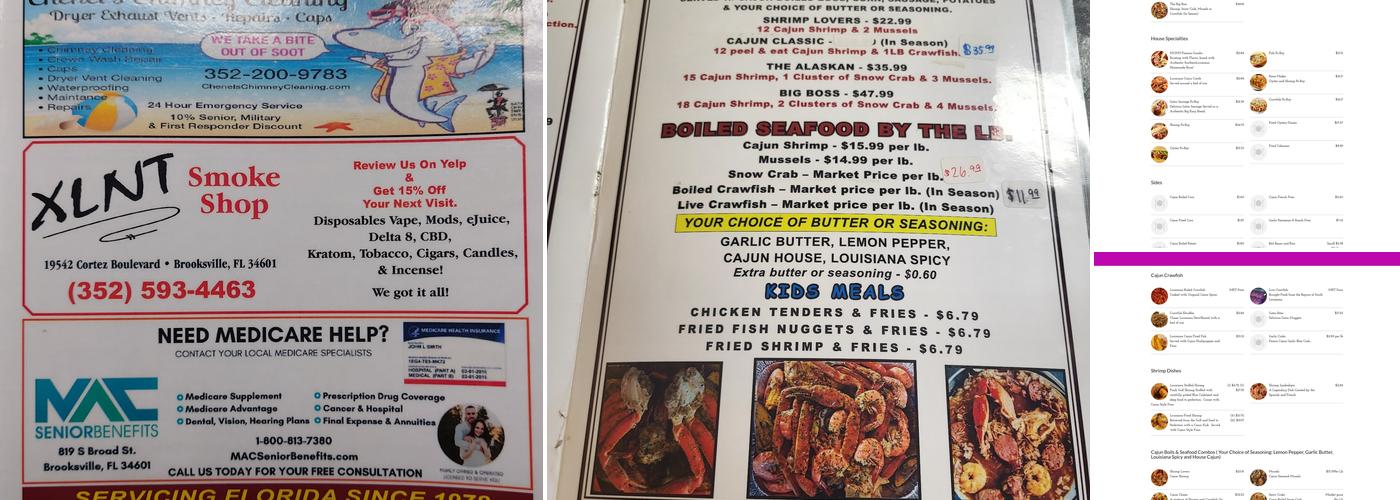 A Taste of New Orleans Menu