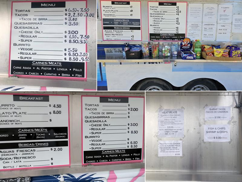 El Flamingo Menu