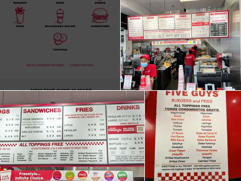 Five Guys Menu