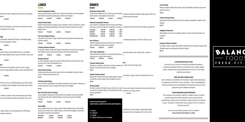 Balanced Foods - Magnolia Menu